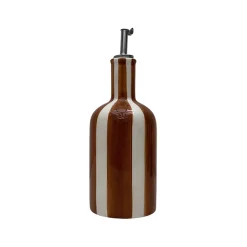Fabrique de Styles Ustensibles De Cuisine>Huilier en faïence rayé h22cm Marron
