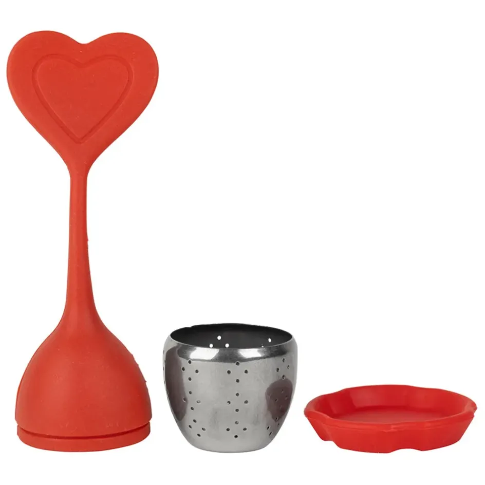 Fabrique de Styles Accessoires Thé Et Café>Infuseur thé en inox - Coeur Rouge