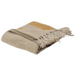 Fabrique de Styles Couvre-lits>Jeté de lit en lin 170x130cm - Hemlin Safran