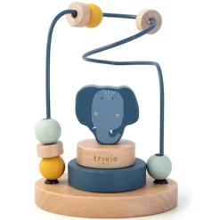 Fabrique de Styles Jouets>Jouet labyrinthe de perles en bois - mrs. elephant Bleu