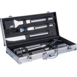 Fabrique de Styles Ustensibles De Cuisine>Kit Barbecue 5 ustensiles en inox Argenté