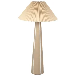 Fabrique de Styles Lampadaires>Lampadaire en céramique et lin et écru h103cm - Paese Brun