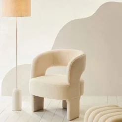 Fabrique de Styles Lampadaires>Lampadaire en marbre et fer h150cm - Organic Blanc