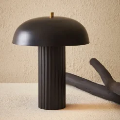 Fabrique de Styles Lampes À Poser>Lampe champignon en fer h36cm - Arty Noir