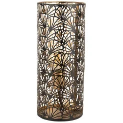 Fabrique de Styles Lampes À Poser>Lampe cylindre en fer h36cm noir et doré - flaural Noir, Doré