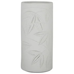 Fabrique de Styles Lampes À Poser>Lampe cylindre en porcelaine h24cm - palmea Blanc