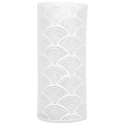Fabrique de Styles Lampes À Poser>Lampe cylindre en porcelaine h27.5cm - mandarin Blanc