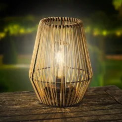 Fabrique de Styles Luminaires|Jardin>Lampe d'extérieur en résine tresée h23cm Naturel