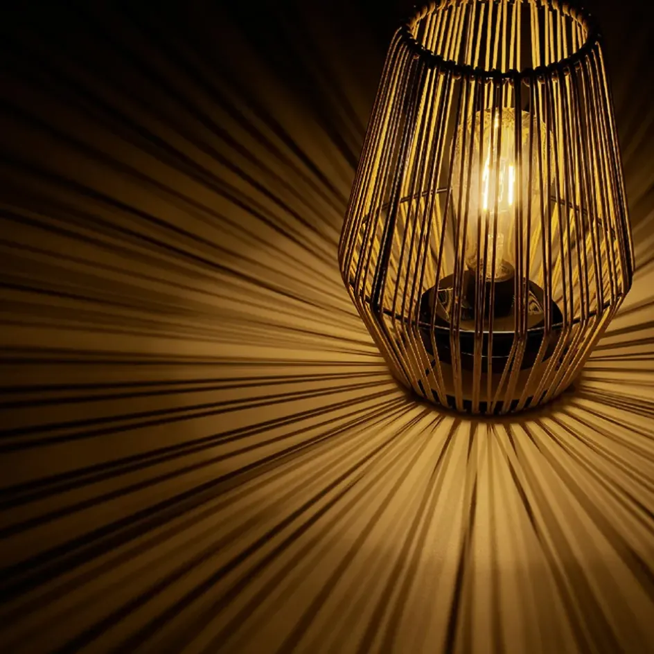 Fabrique de Styles Luminaires|Jardin>Lampe d'extérieur en résine tresée h23cm Naturel