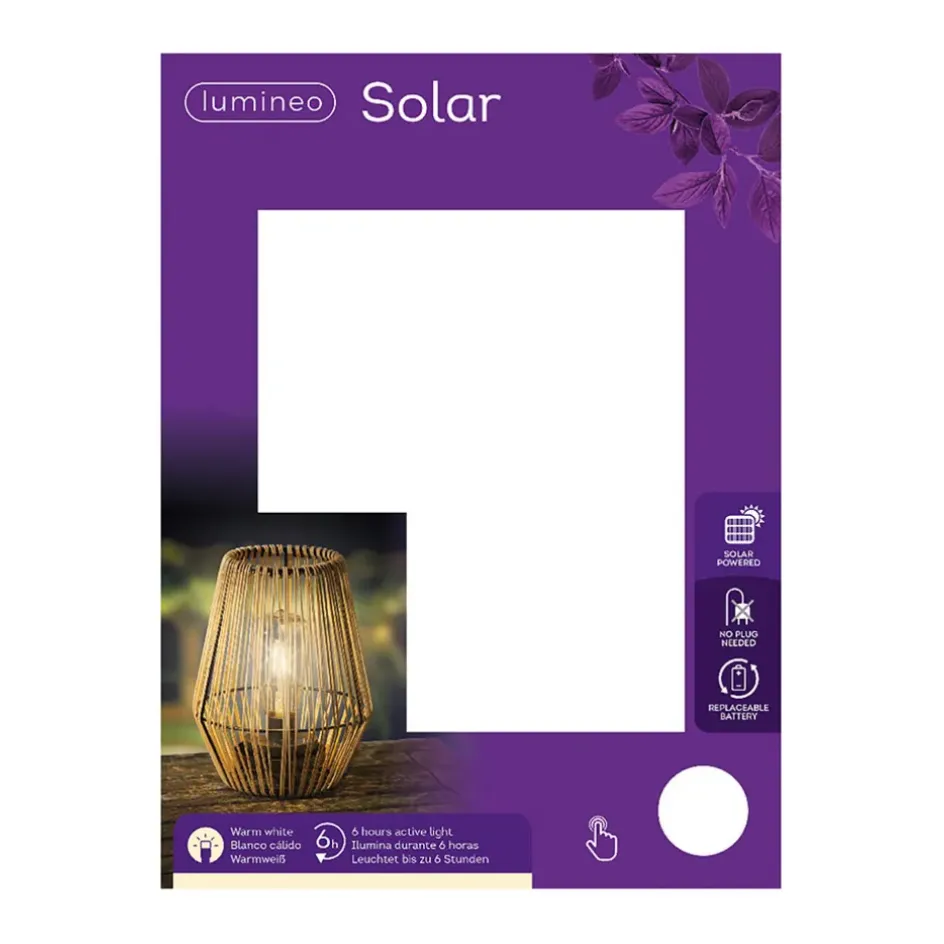 Fabrique de Styles Luminaires|Jardin>Lampe d'extérieur en résine tresée h23cm Naturel