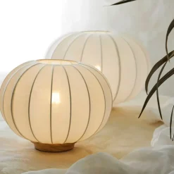 Fabrique de Styles Lampes À Poser>Lampe en coton écru d31xh24cm - Aurore Ecru