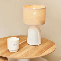 Fabrique de Styles Lampes À Poser>Lampe en céramique écru h28cm - Essencia Ecru