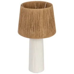 Fabrique de Styles Lampes À Poser>Lampe en céramique écru h48cm - Lignes Ecru