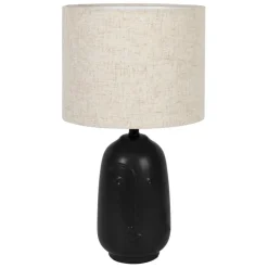Fabrique de Styles Lampes À Poser>Lampe en céramique et coton h41cm - Figura Noir
