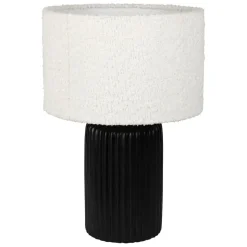 Fabrique de Styles Lampes À Poser>Lampe en céramique noir et coton ecru h41cm - Organic Noir, Ecru