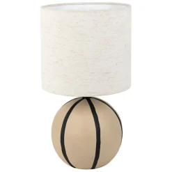 Fabrique de Styles Lampes À Poser>Lampe en céramique rayée et noir h34cm - Paese Brun