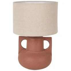Fabrique de Styles Lampes À Poser>Lampe en céramique et lin h33.5cm - Eterra Terracotta