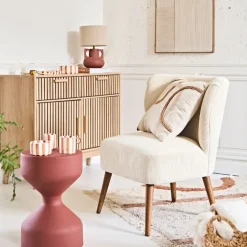 Fabrique de Styles Lampes À Poser>Lampe en céramique et lin h33.5cm - Eterra Terracotta