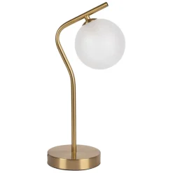 Fabrique de Styles Lampes À Poser>Lampe en fer et verre doré et blanc h37.5cm - Ardecor Doré, Blanc
