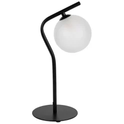 Fabrique de Styles Lampes À Poser>Lampe en fer et verre h36cm - Ardecor Noir Mat