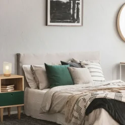 Fabrique de Styles Lampes À Poser>Lampe en métal et effet bois h19.5cm - Ottawa Blanc