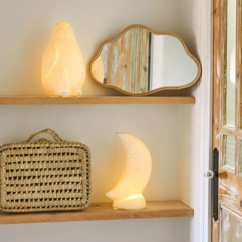 Fabrique de Styles Lampes À Poser>Lampe en porcelaine h25.5cm - Pingouin Blanc