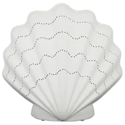 Fabrique de Styles Lampes À Poser>Lampe en porcelaine h21.5cm - Coquillage Blanc