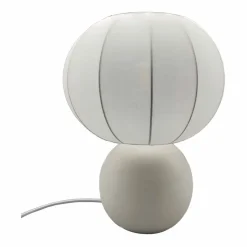 Fabrique de Styles Lampes À Poser>Lampe en terre cuite et coton h33cm Blanc