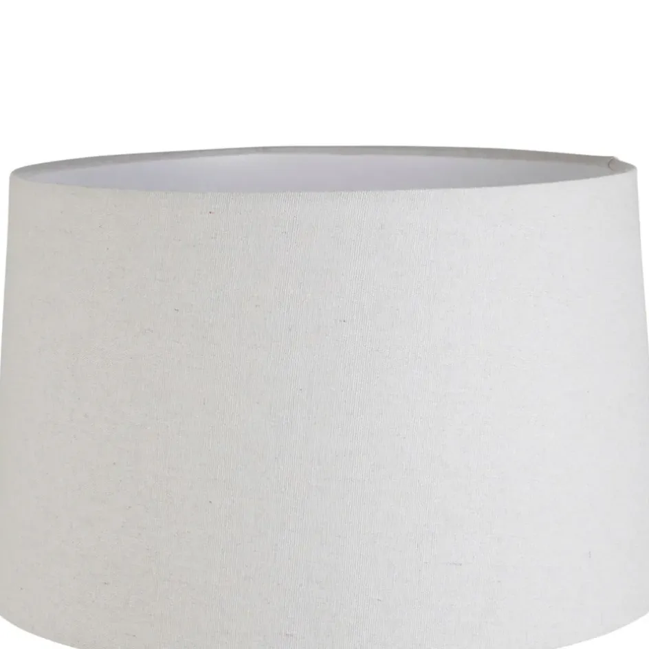 Fabrique de Styles Lampes À Poser>Lampe en terre cuite et lin blanc h59cm - Tahra Blanc, Lin