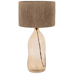 Fabrique de Styles Lampes À Poser>Lampe en verre et jute h60cm - Heliac Ambre