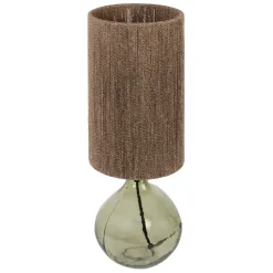 Fabrique de Styles Lampes À Poser>Lampe en verre et jute h46cm - Heliac Vert