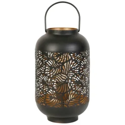 Fabrique de Styles Lampes À Poser>Lampe lanterne en fer H32.5cm noir - Panellia Noir, Doré