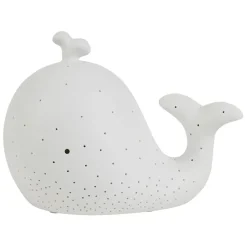 Fabrique de Styles Déco>Lampe led baleine en porcelaine h16cm Blanc