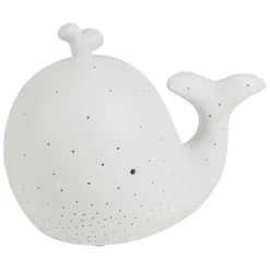 Fabrique de Styles Déco>Lampe led baleine en porcelaine h16cm Blanc