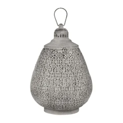 Fabrique de Styles Photophores, Bougeoirs Et Lanternes>Lanterne orient e en fer et verre Gris