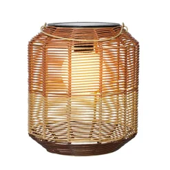 Fabrique de Styles Luminaires|Jardin>Lanterne solaire en résine tressée h28cm Brun