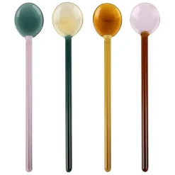 Fabrique de Styles Accessoires Vin Et Cocktails>Lot de 4 agitateurs en verre borosilicate h15cm - Funny Multicolore