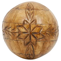 Fabrique de Styles Petits Objets Déco>Lot de 6 boules décoratives en résine ivoire et brun - Yumbe Brun, blanc