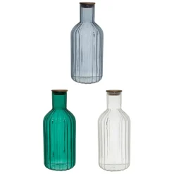 Fabrique de Styles Carafes Et Pichets>Lot de 3 bouteilles en verre borosilicate bleu émeraude et transparent 1.4L - Mycenes Bleu, Emeraude