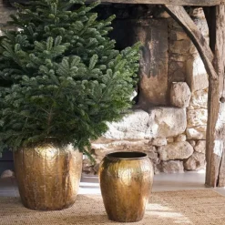 Fabrique de Styles Cache-pots Et Supports>Lot de 2 caches pot en fer d48cm et d36cm - Baca Doré