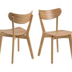 Fabrique de Styles Chaises>Lot de 2 chaises de salle à manger en chêne - Roxy Naturel