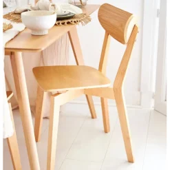 Fabrique de Styles Chaises>Lot de 2 chaises de salle à manger en chêne - Roxy Naturel