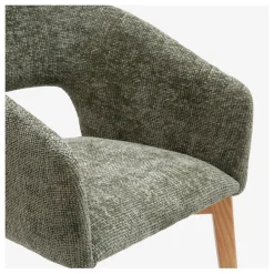 Fabrique de Styles Chaises>Lot de 2 chaises en tissu chenille - Rusti Vert