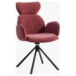Fabrique de Styles Chaises>Lot de 2 chaises pivotantes en tissu parme - Omida Rouge