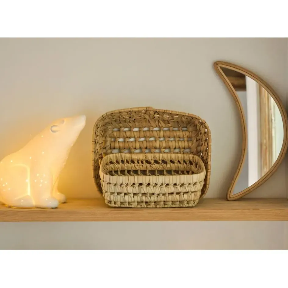 Fabrique de Styles Paniers Et Corbeilles>Lot de 2 corbeilles en feuille de palmier 25x20xh10cm - Beezz Naturel