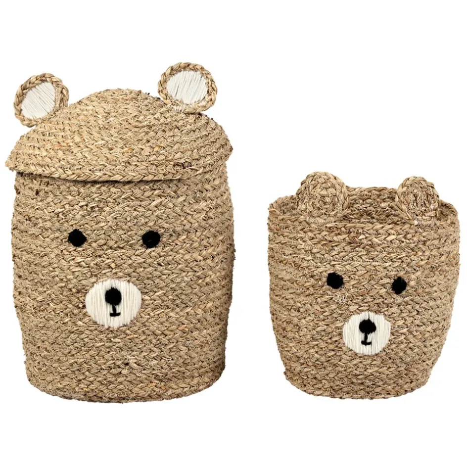 Fabrique de Styles Paniers Et Corbeilles>Lot de 2 corbeilles en jonc de mer d31.5xh45cm - Famille Naturel