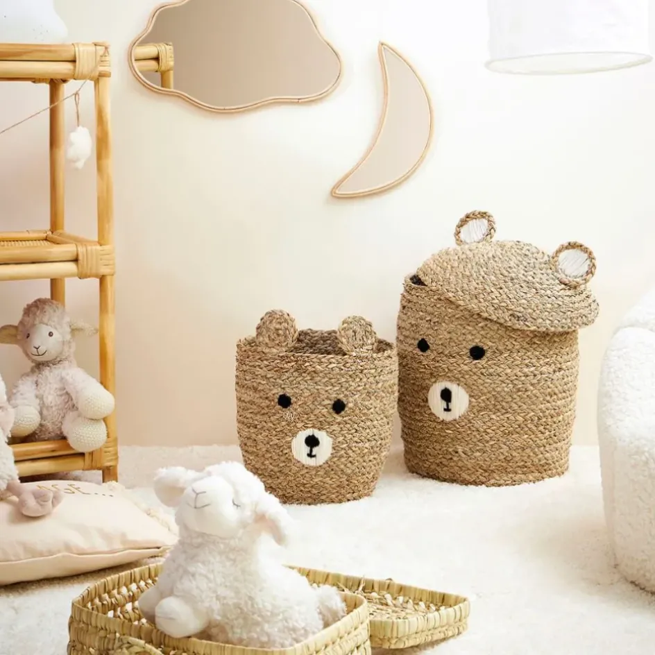 Fabrique de Styles Paniers Et Corbeilles>Lot de 2 corbeilles en jonc de mer d31.5xh45cm - Famille Naturel