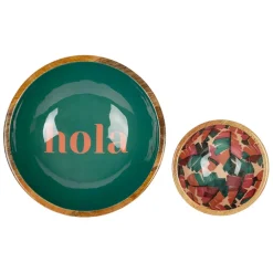 Fabrique de Styles Petits Objets Déco>Lot de 2 coupes en manguier - Seguia Vert