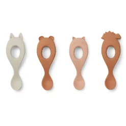 Fabrique de Styles Accessoires Repas>Lot de 4 cuilleres en silicone liva melange de s Rose