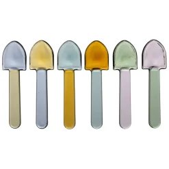 Fabrique de Styles Couverts>Lot de 6 cuillères à glace en verre borosilicate - Colorea Multicolore